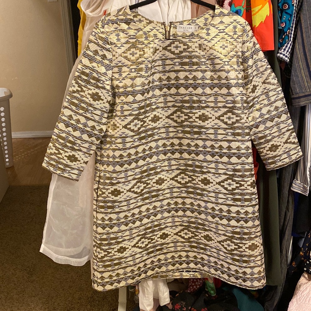 Thacker gold print dress